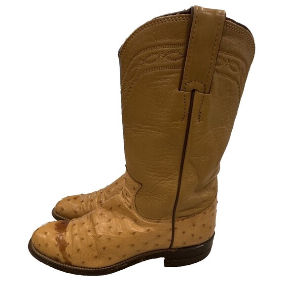 Men’s Justin Tan Ostrich Roper Boots SZ 6 - Picture 4 of 9